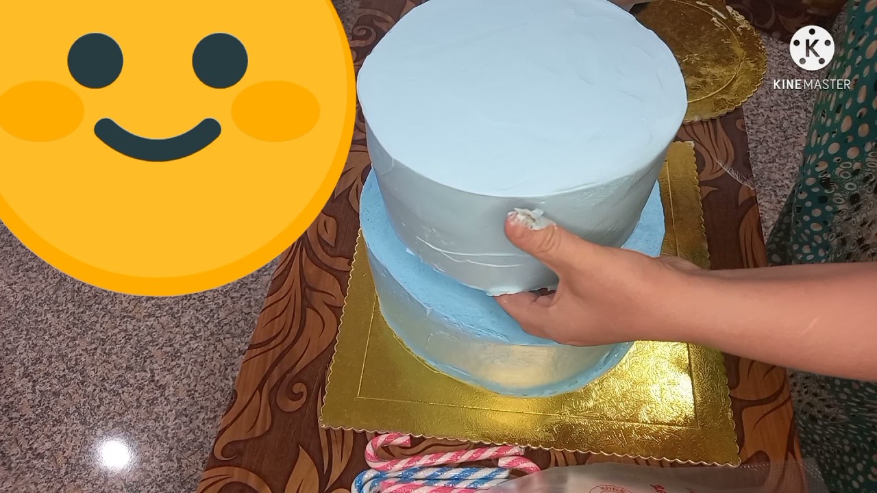 سويت احلى كيكة طابقين بالون السمائي بكل تفاصيلهه 🌹🌹🎂🎂🎂🎂🍰