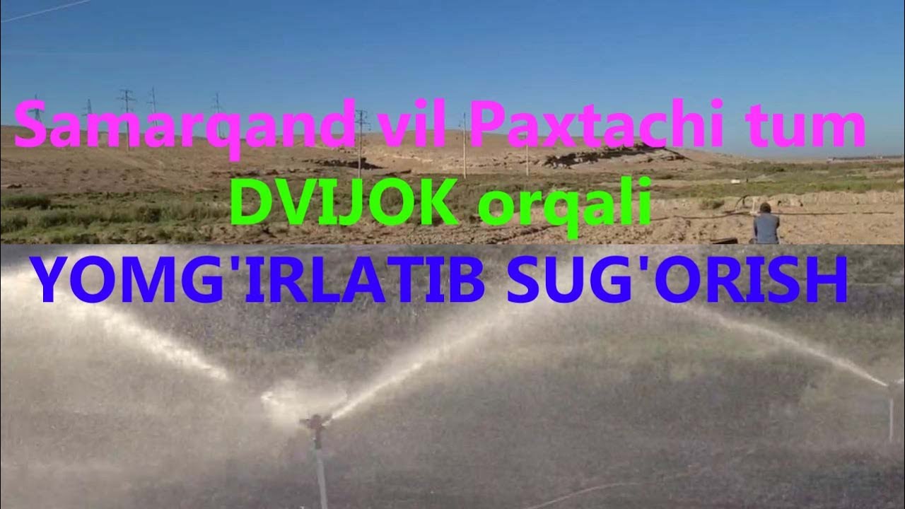 Samarqand vil Paxtachi tum. Dvijok orqali yomg'irlatib sug'orish. #Yomg'irlatib sug'orish