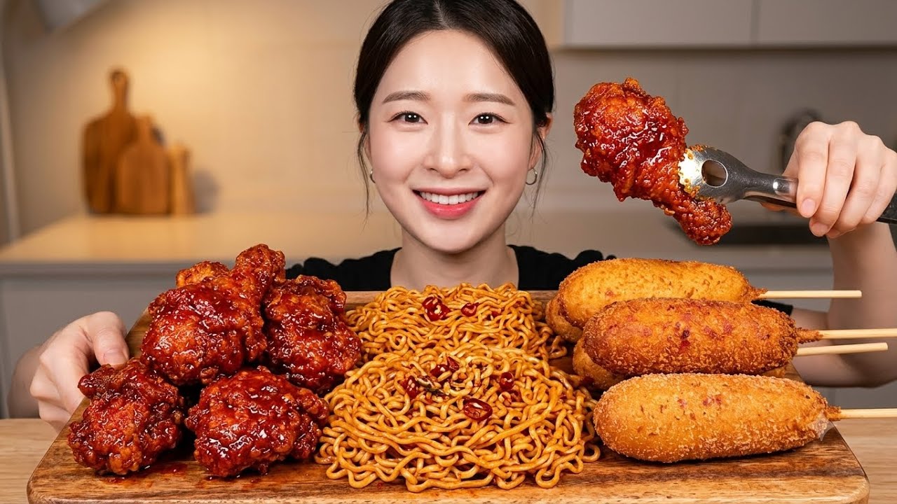 MUKBANG EATING || Cute girl eating spicy food, Videos 3in 1😋😋  #eating #food