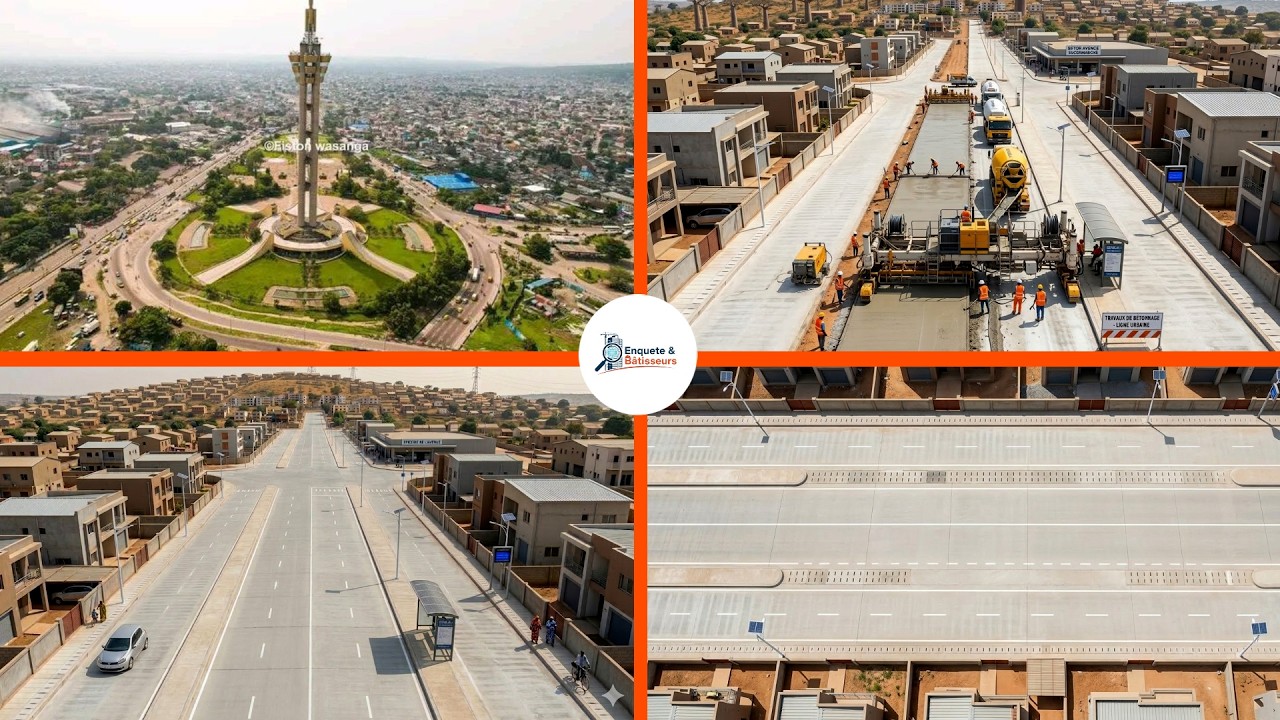🛑 VUE DU CIEL : Le bétonnage spectaculaire des avenues à Lemba Échangeur.