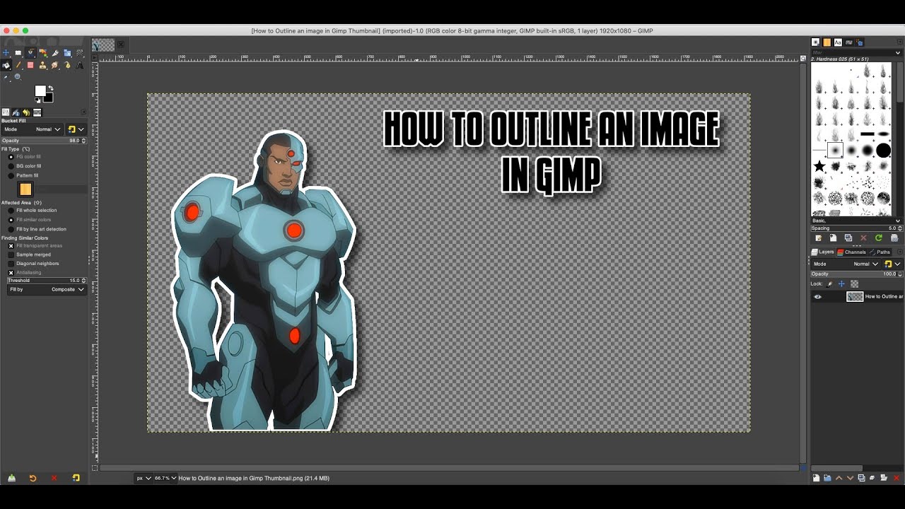 Gimp Tutorial: How to outline an image in gimp