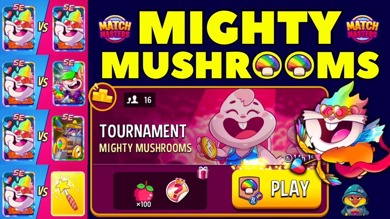MIGHTY MUSHROOMS + 🌈RAINBOW TOURNAMENT | Match Masters 16 players