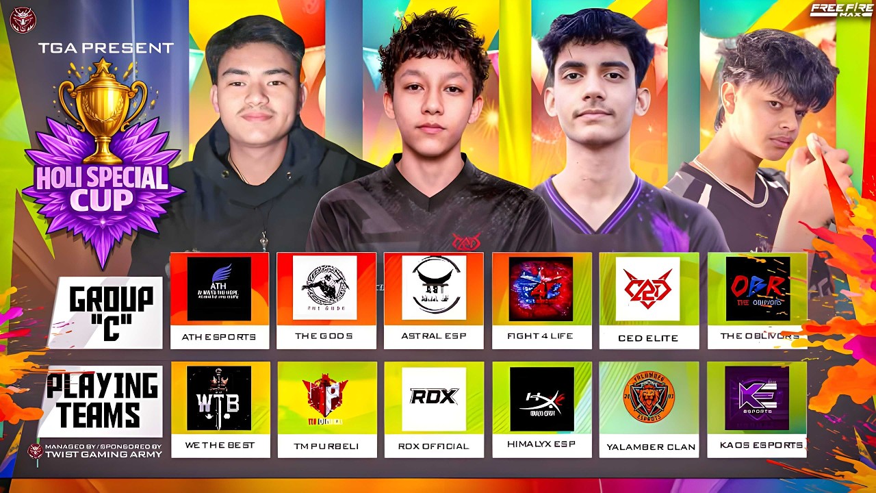🔴 LIVE – TGA Holi Special Cup 🌈 | Semi Group 3 | Road to Finals