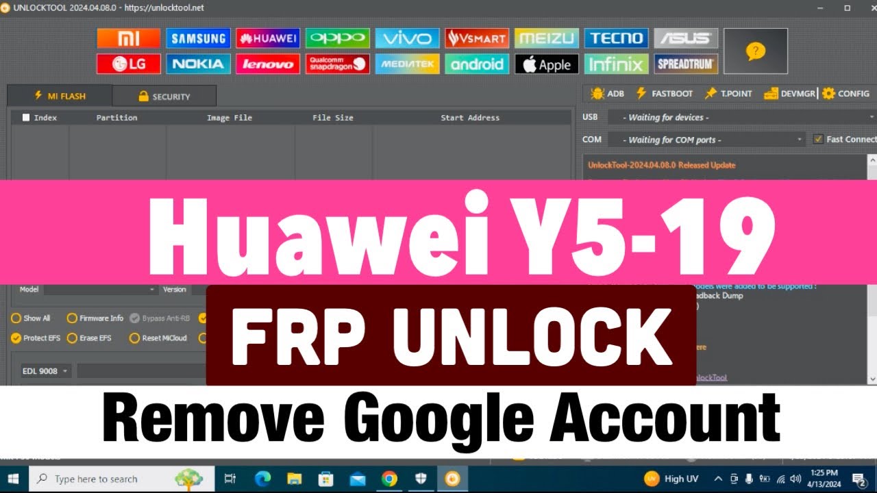 Huawei Y5-2019 (AMN-LX9) Frp Remove With UnlockTool