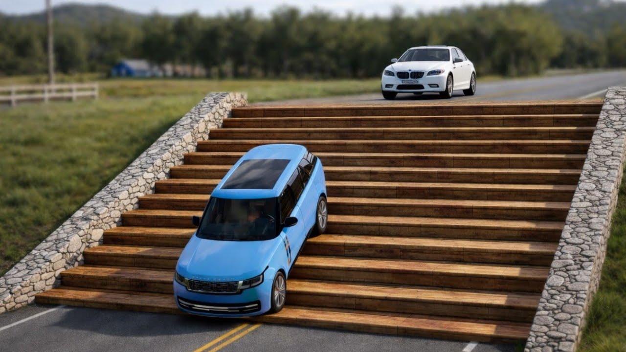 Cars vs Stairs Challenge #12 in BeamNG Drive!