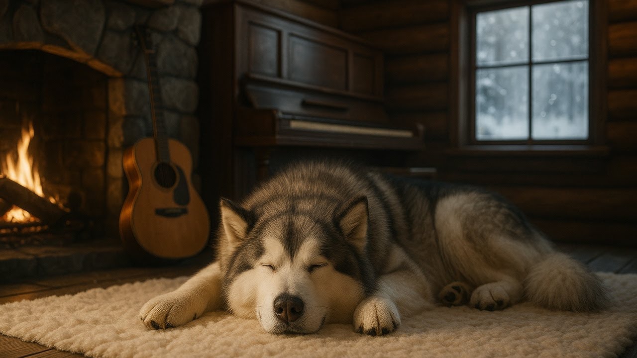 1 Hour Winter Piano & Guitar – Deep Calm Music for Dogs | Guardian Angel Vol.28
