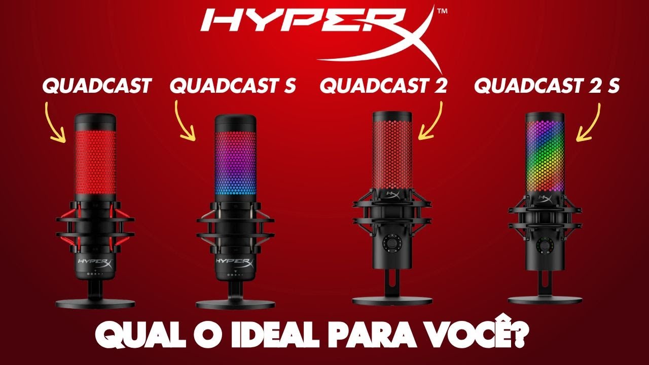 HyperX - Toda Linha Quadcast Comparativo