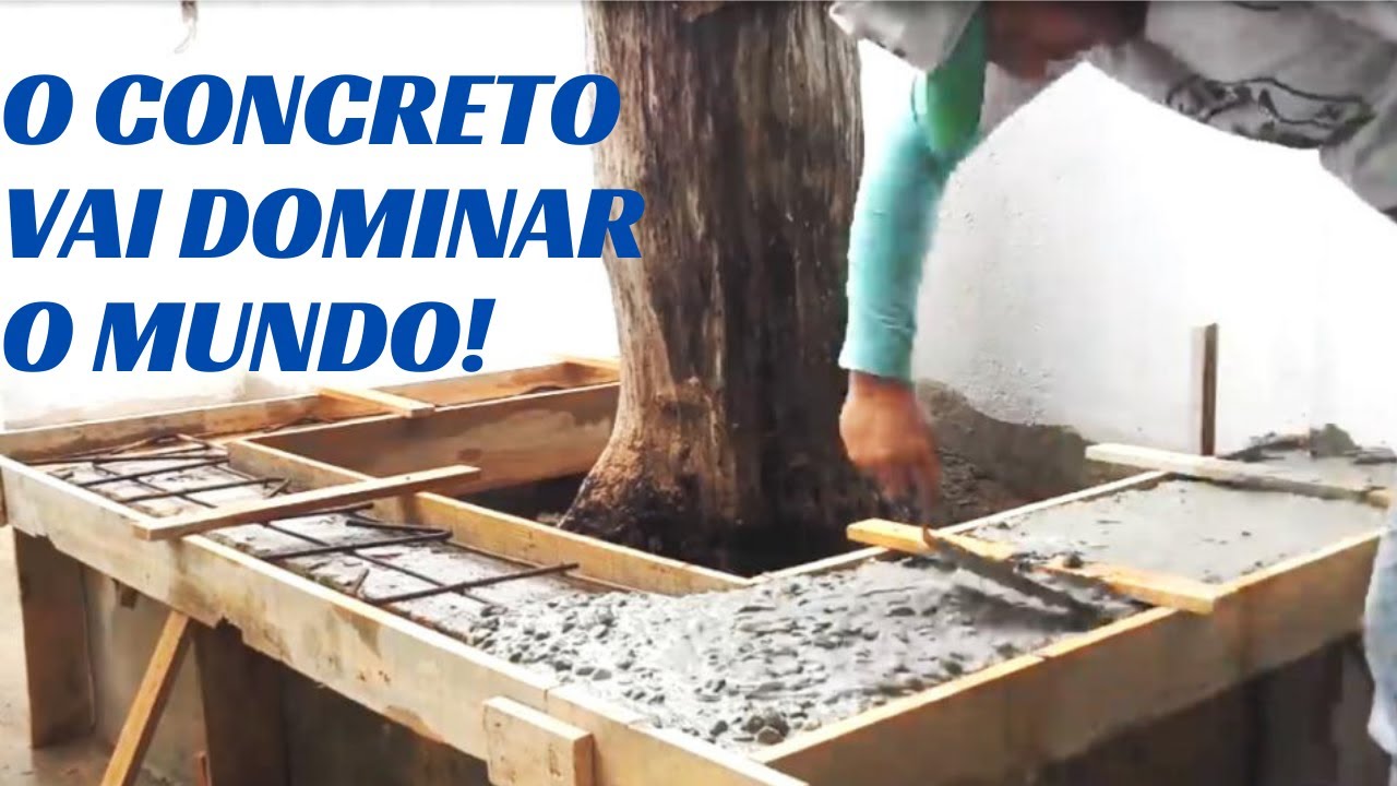Técnica INCRÍVEL de construção de BANCO DE CONCRETO marmorizado em área EXTERNA