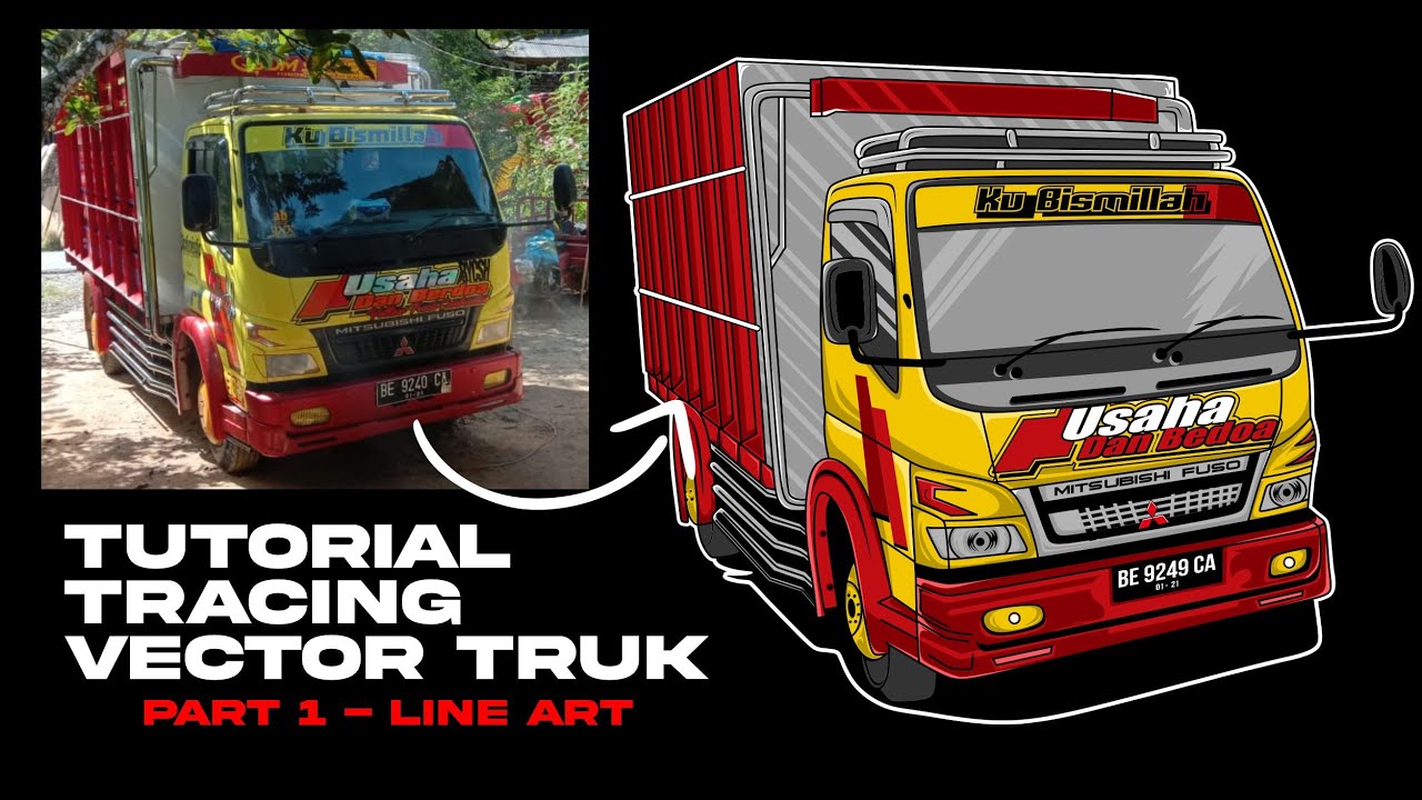Tutorial Tracing Vector Truk Menggunakan corelDRAW - Membuat Line Art