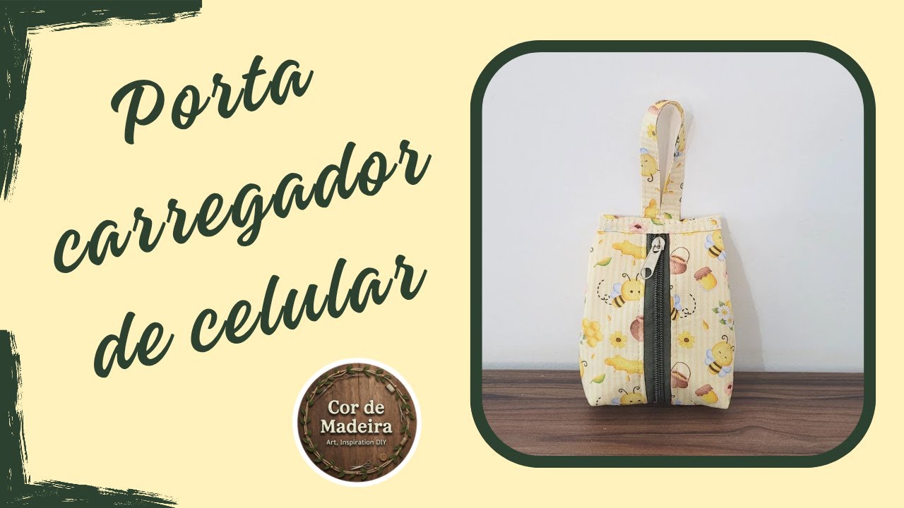 Como fazer um porta carregador de celular de tecido / passo a passo  #sewingbags #costuracriativa