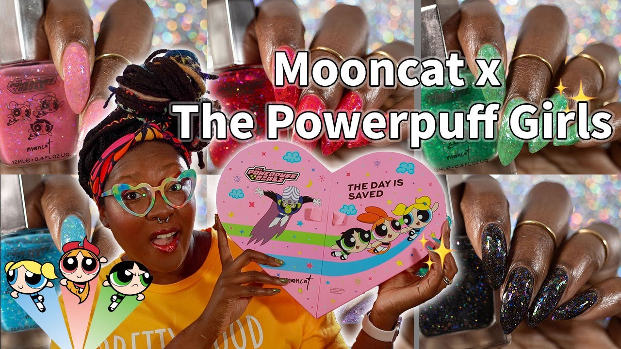 Mooncat x The Powerpuff Girls Nail Polish Swatches & Review || Nicole Loves Nails