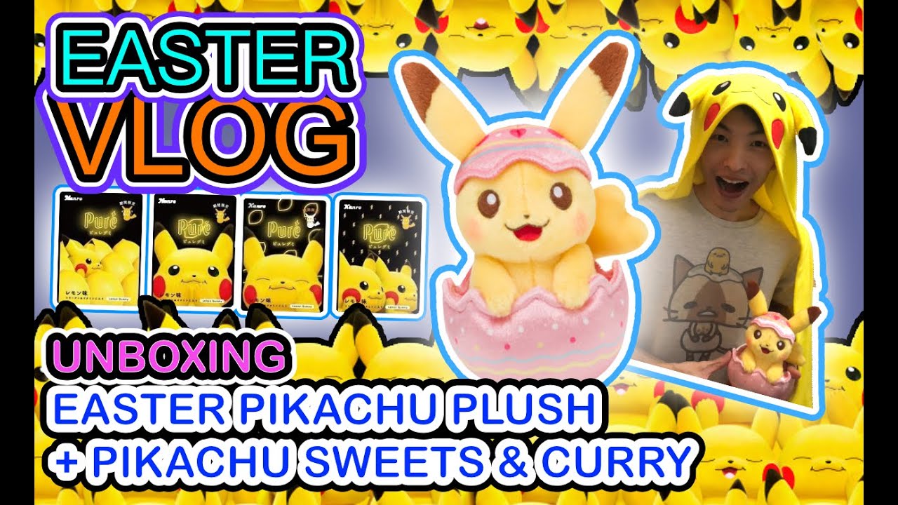 TOYO VLOG #1 - The Pokemon Life… Unboxing Easter Pokemon Center Pikachu Plush & Food ピカチュウ ポケモン 開封