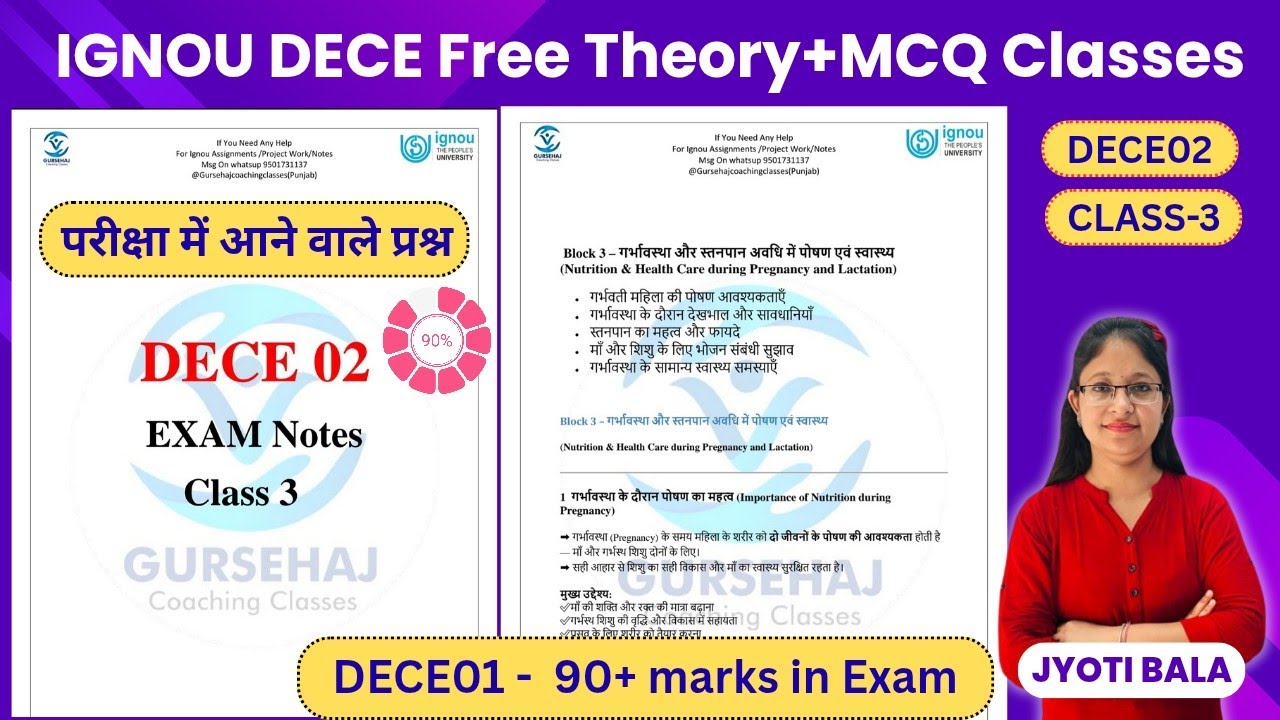 DECE02 Exam MCQ Class 3 December Exam 2025 Gursehaj Coaching Classes Jyoti Bala