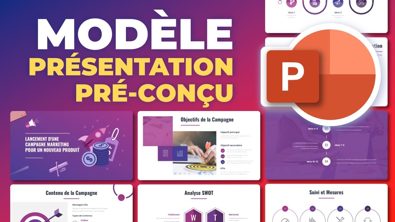 Présentation PowerPoint pour un plan marketing avec un modèle préconçu