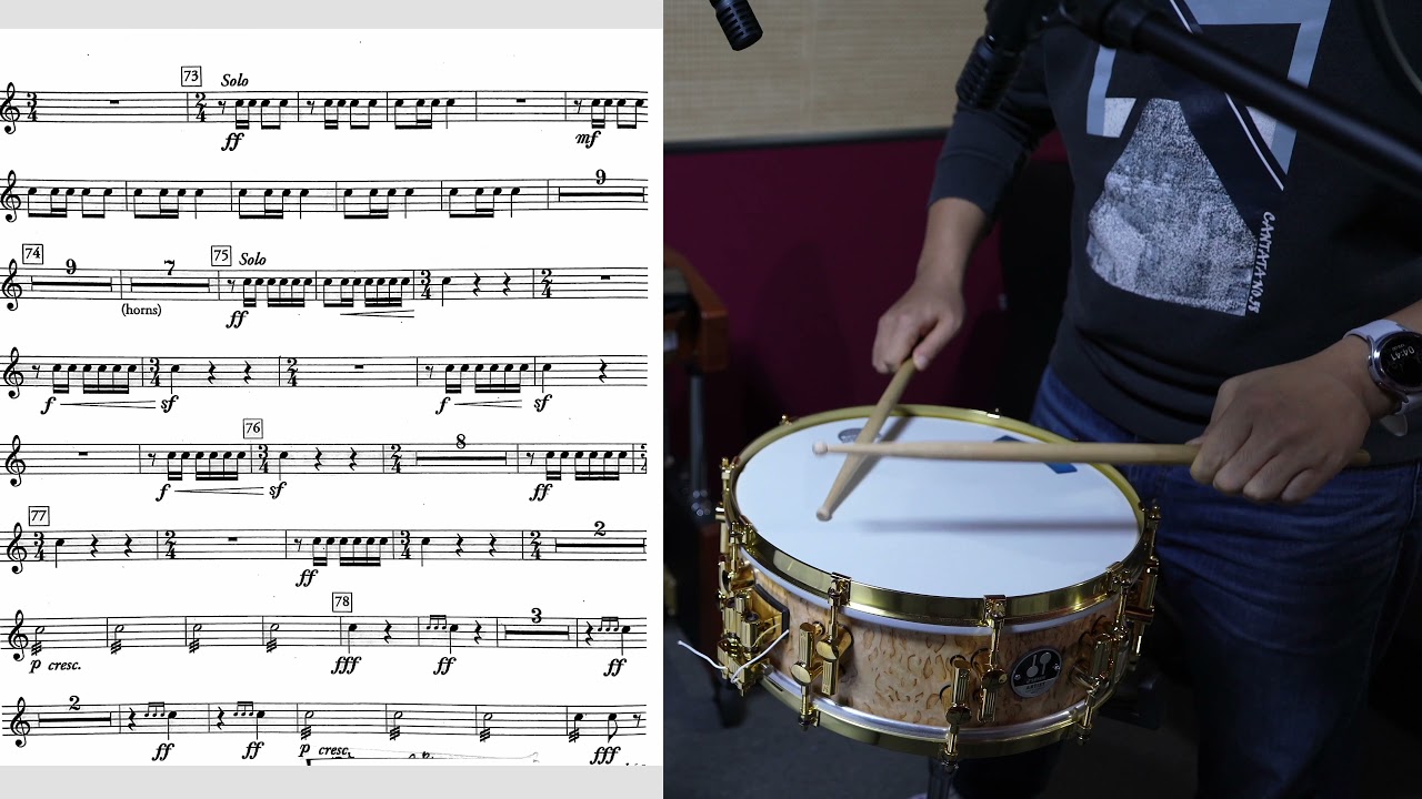 Shostakovich Symphony No.10 Snare Drum Excerpt(Sonor Artist Scandinavian Birch)