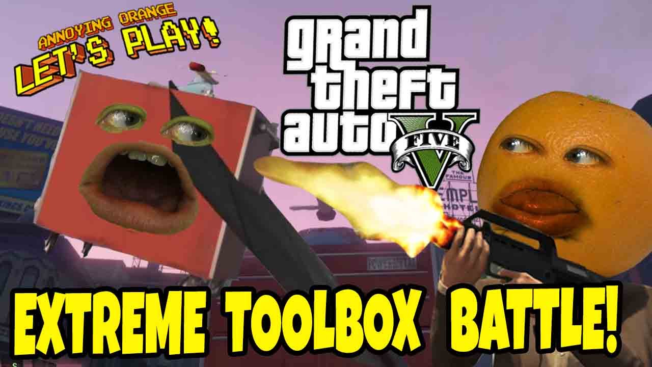 Annoying Orange & Pear - GTA V: EXTREME TOOLBOX BATTLE!