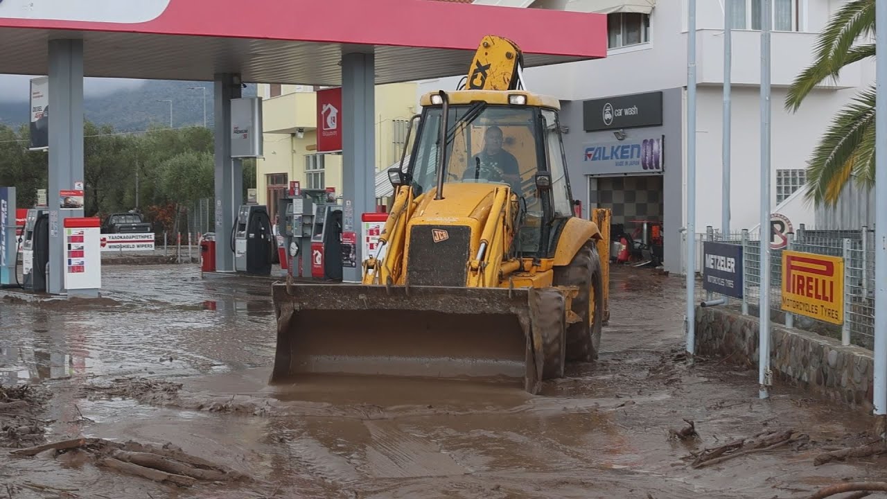 Σοβαρά προβήματα απο τις πλημμυρες στην Καλλονή και Σκάλα Καλλονής Λέσβου