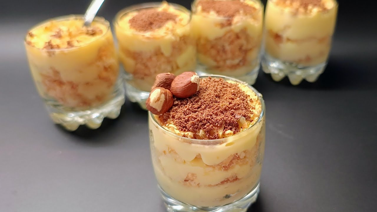 Dessert Napoleon in glasses - the fastest way to do it!