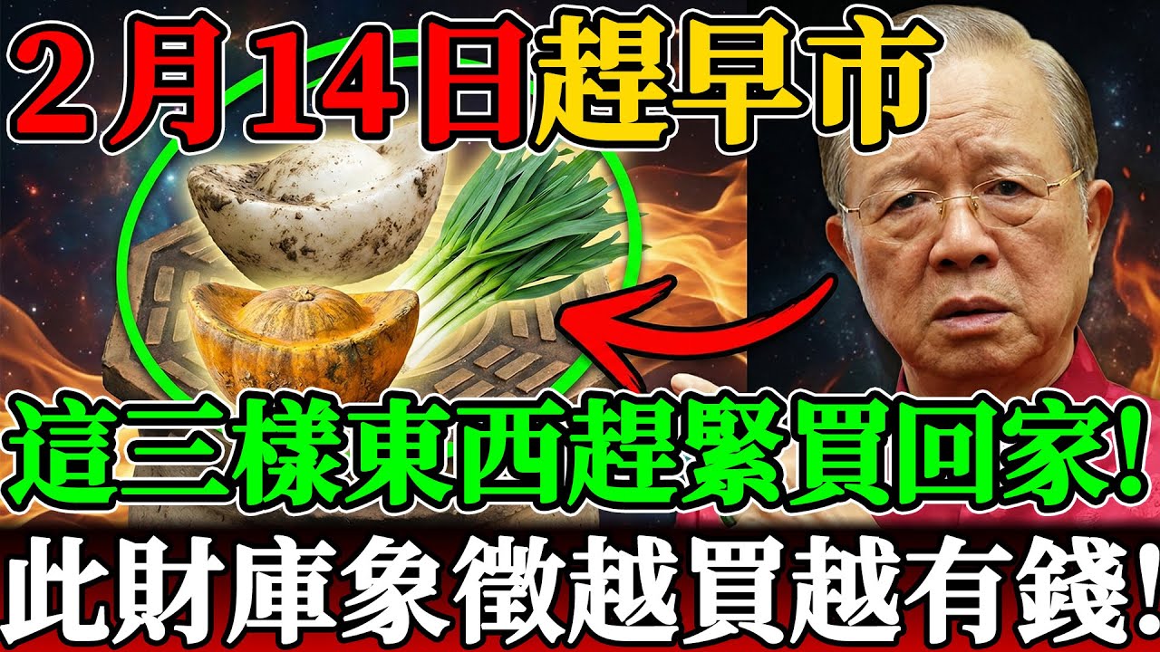 2月14日趕早市，看到這三樣東西趕緊買回家！曾仕強：這是“財庫”的象徵，越買越有錢！#曾仕強 #易經 #國學 #2026運勢 #臘月二十七 #趕大集 #招財風水 #廚房風水 #食療改運