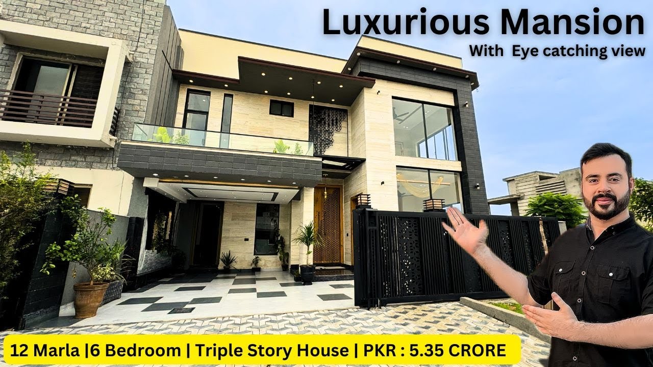 Modern Luxurious 12 Marla Corner House for Sale in Bahria Town | 6 Bedrooms, Triple Story Mansion
