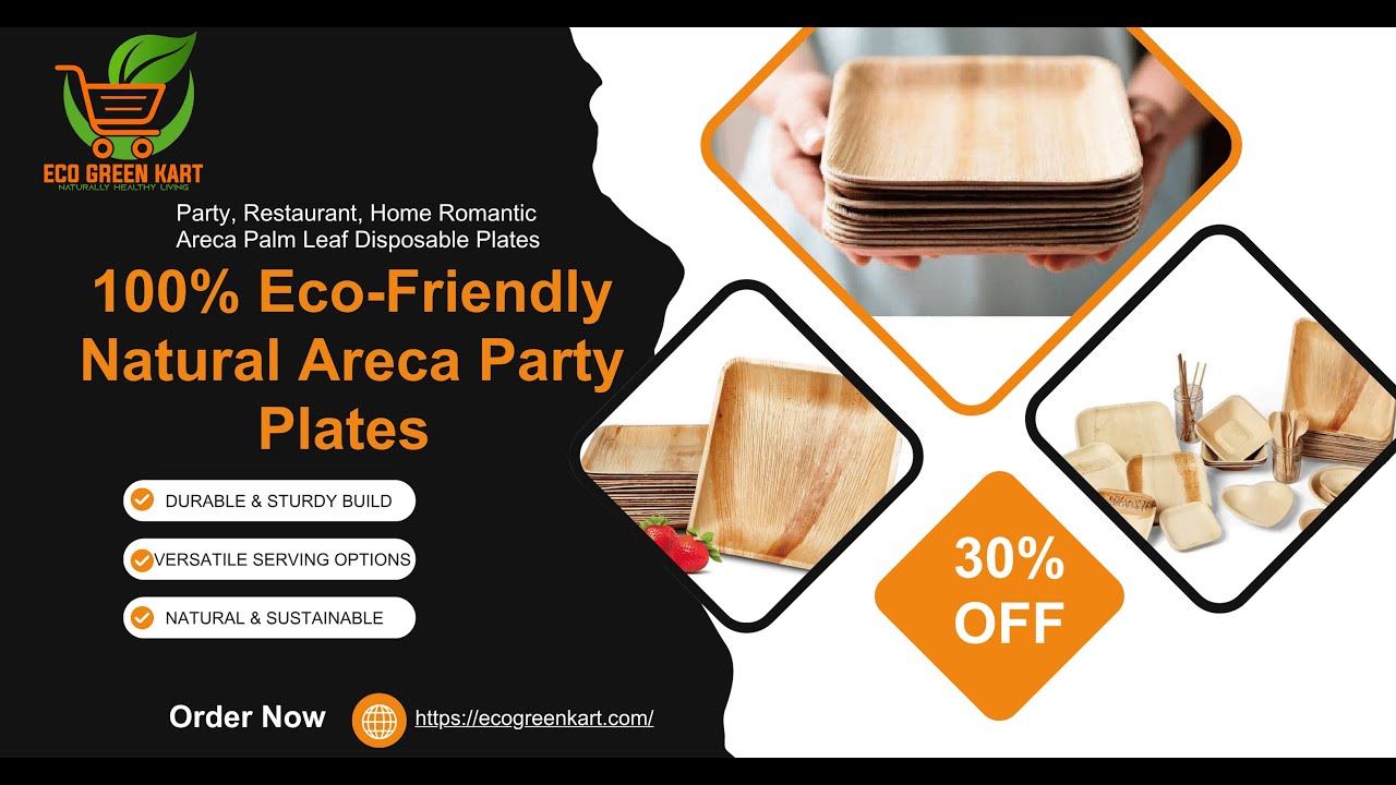 Eco-Friendly Areca Palm Leaf Plates | Biodegradable, Dinnerware | Eco Green Kart P Ltd | 9818388747