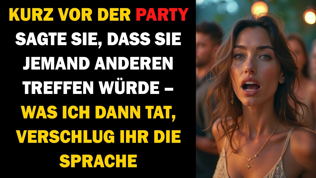 KURZ VOR DER PARTY SAGTE SIE, SIE TREFFE JEMAND ANDEREN – MEINE REAKTION LIESS SIE ERSTUMMEN