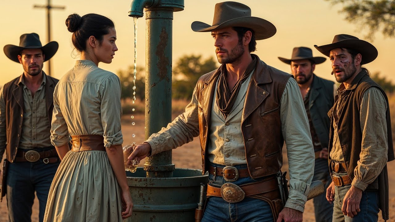 Four Outlaws Surrounded Her At The Water Pump, A Cowboy Appeared And Made Them Scatter Fast