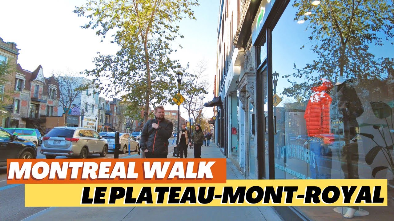 4K Montreal Walk in Le Plateau-Mont-Royal: Rachel, Saint-Denis Street
