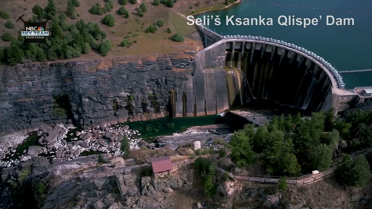 Drone video high above the Seli&rsquo;&scaron; Ksanka Qlispe&rsquo; Dam
