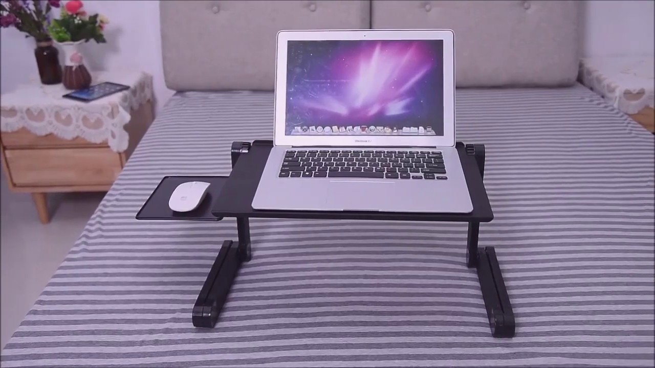 ✔️ Table de lit pour ordinateur avec plateau inclinable