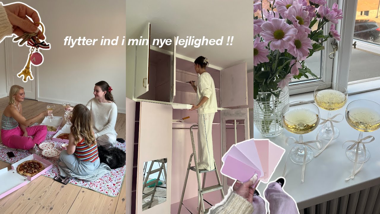 FLYTTE VLOG #1: TOM LEJLIGHEDS TOUR, MALER MIT SKAB LYSERØD & GØR RENT
