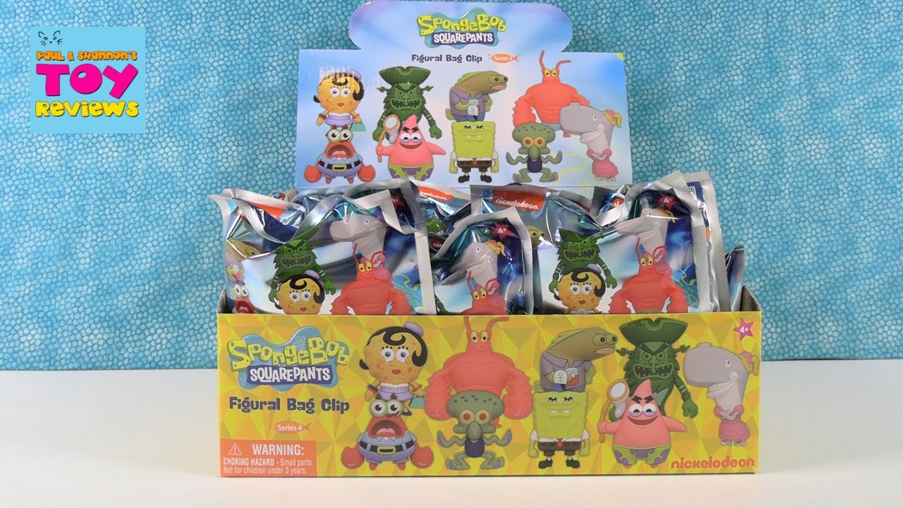 Spongebob Squarepants Figural Bag Clip Full Set Opening Blind Bag | PSToyReviews