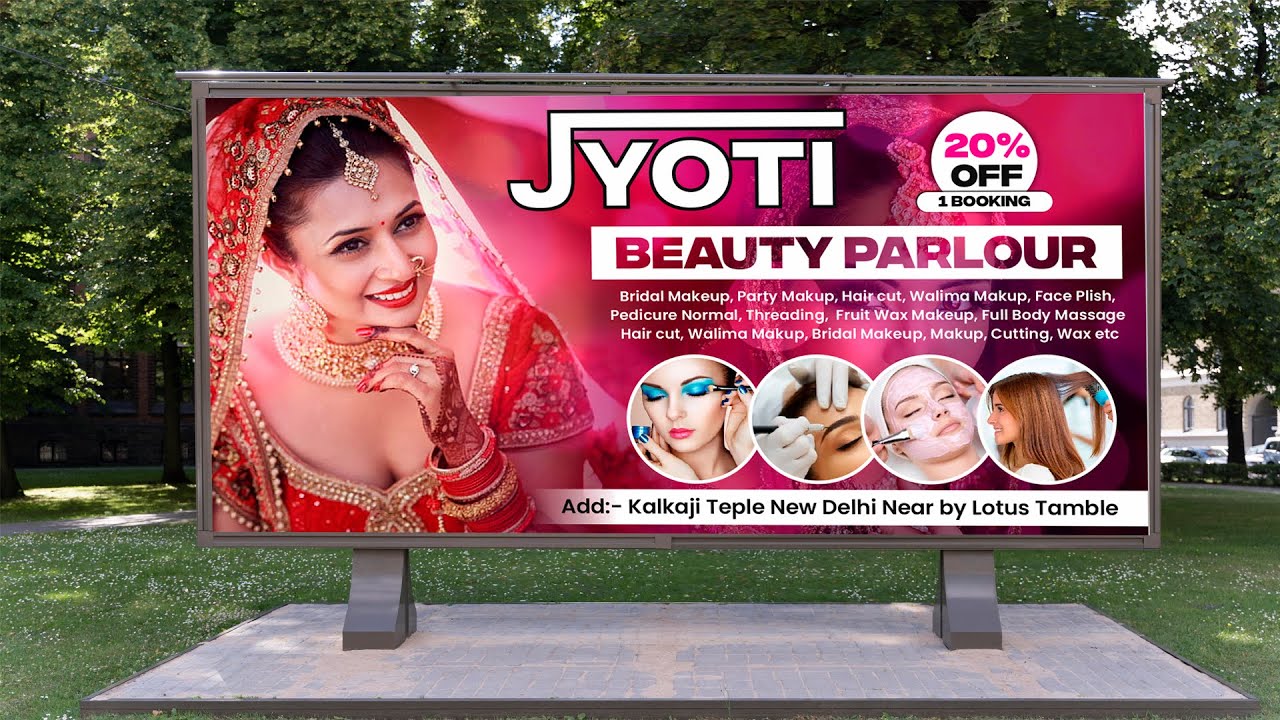 Beauty Parlour Flex Banner Design in CorelDraw Tutorial | Flex Banner Design | Hindi