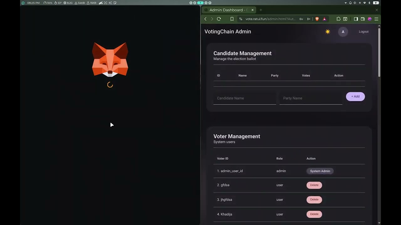 Decentralized E-Voting System Using Blockchain | Project Presentation & Demo