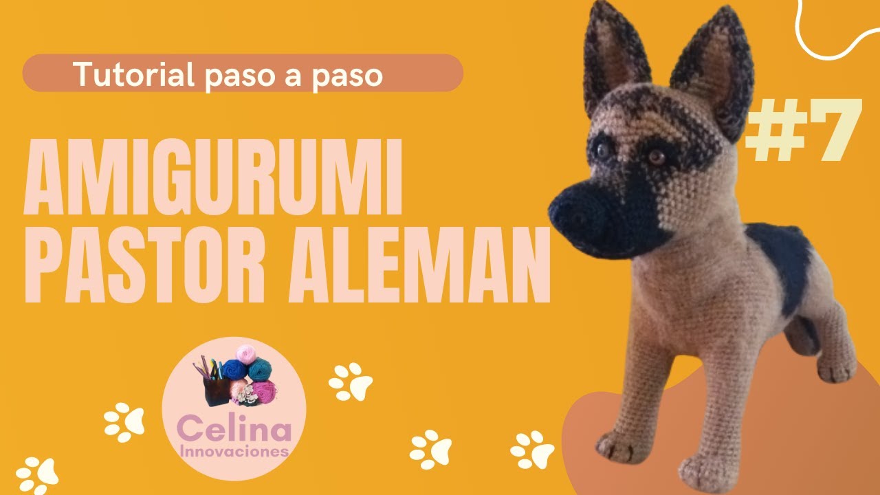 Amigurumi perrito pastor aleman 🐾 ¡tutorial paso a paso! Tejido a crochet 😊Sargento N°7