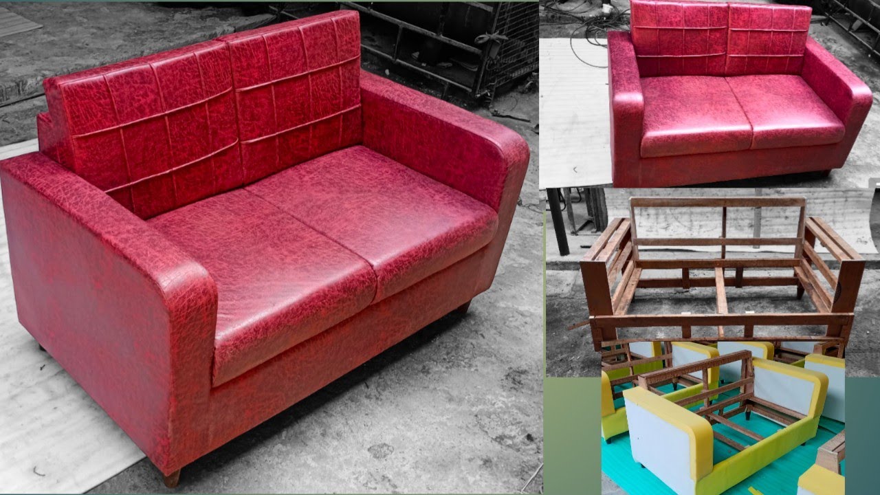 How to make leather full sofa making 2 sitter sofa making full process