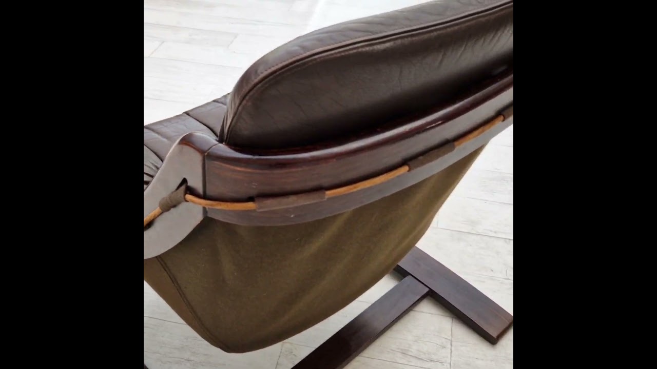 1970s, brown leather lounge chair by Ake Fribytter for Nelo Sweden.
