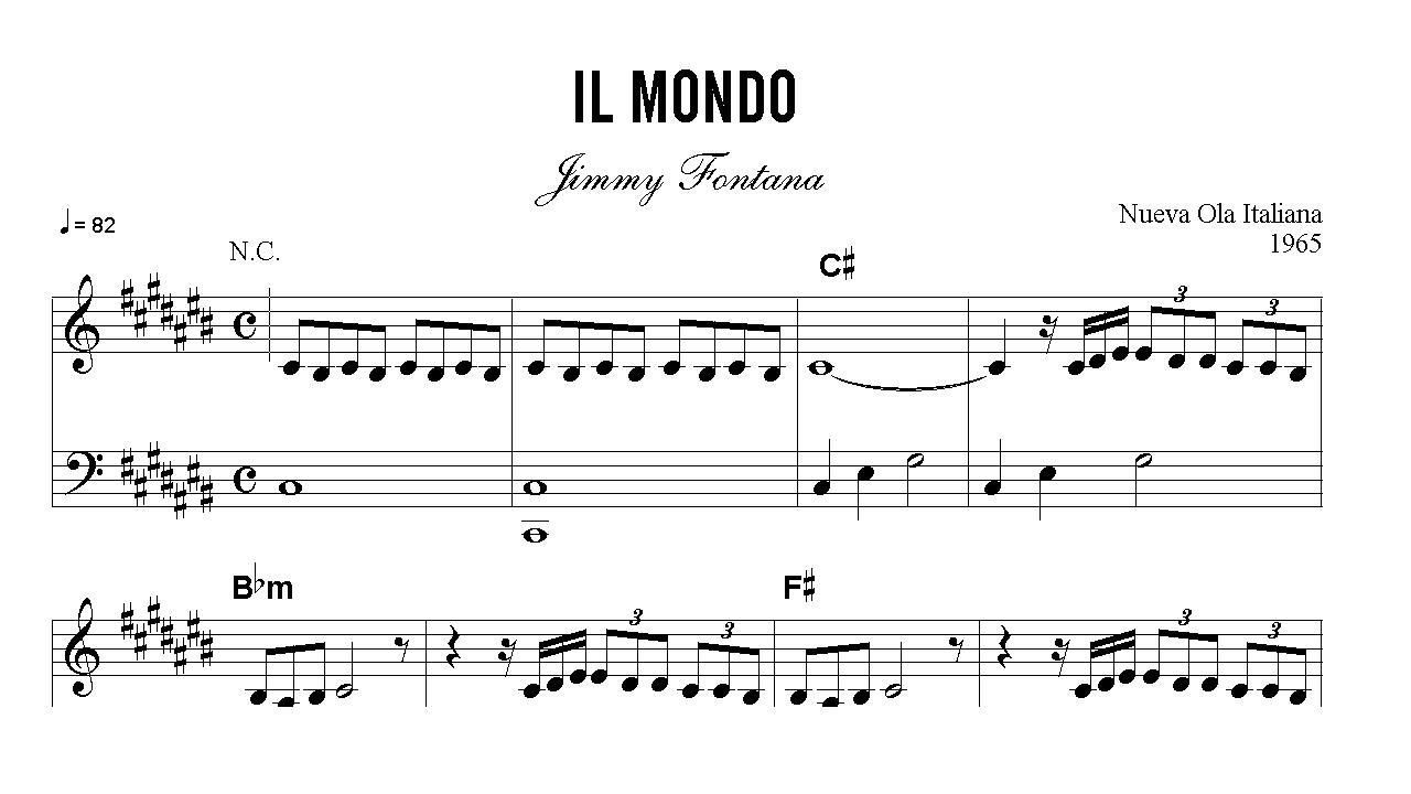 Jimmy Fontana - Il Mondo | Piano Score (Sheet Music)