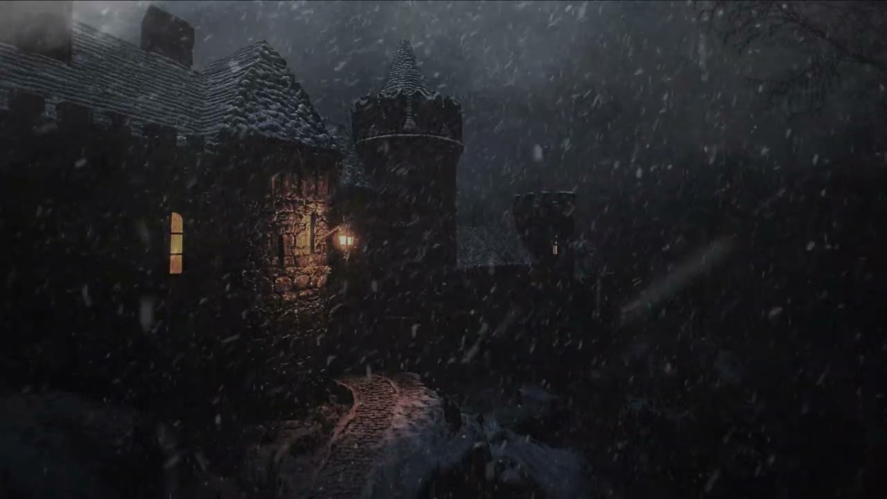 10 Hours Of Dark Cold Castle Blizzard Storm Ambience: Eerie Bone-Chilling Howling Winds All Night