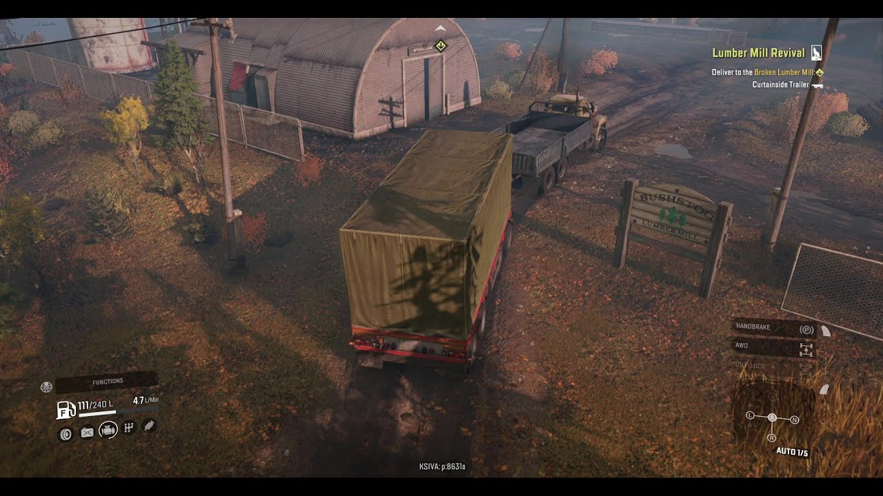 Snow Runner - lumber mill revival - deliver curtainside trailer to the broken lumber mill
