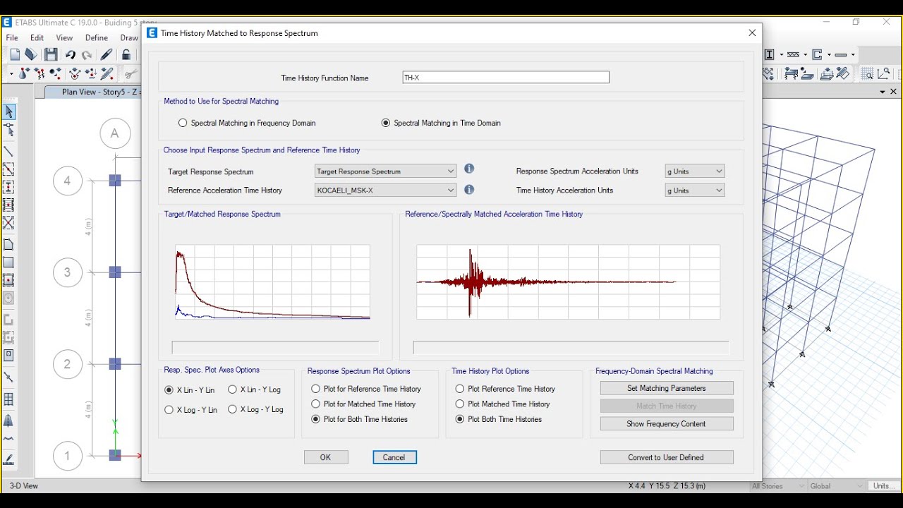 How to Scale Earthquake records to match the target response spectrum-ETABS.
