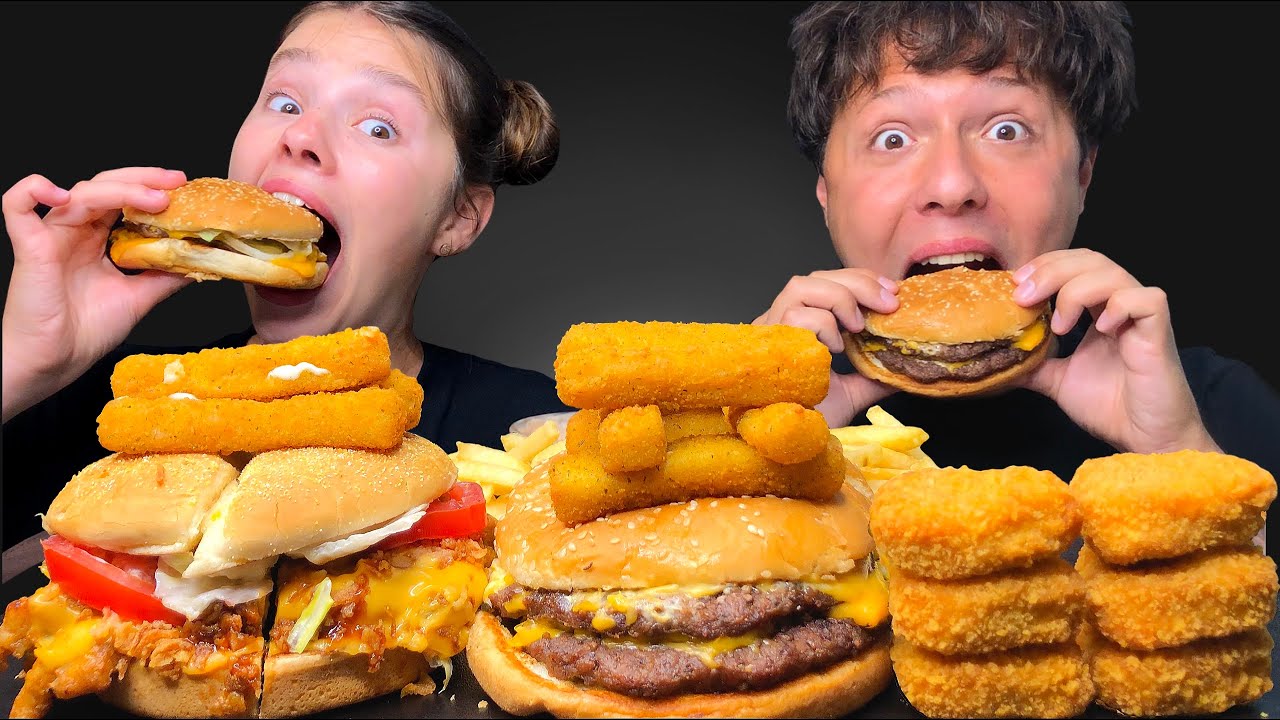 ASMR BURGER KING🍔 BIG KING XXL, CHICKEN SANDWICH, CHICKEN NUGGETS MUKBANG EATING 먹바 Tati ASMR