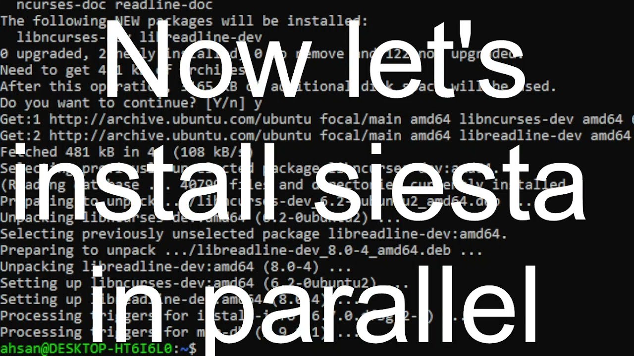 SIESTA (PARALLEL): LINUX/Windows 10 (Step 3 Installing Required Directories) - LINUX (Step 1)