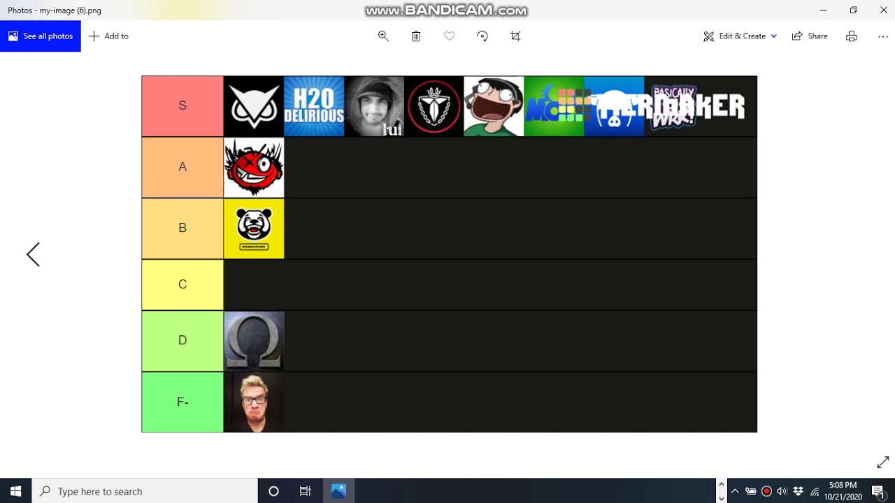vanoss crew tier list