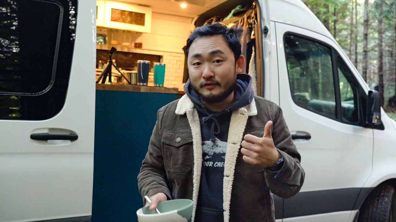 Winter Van Camping & Foraging | Making Addicting Crispy Noodles