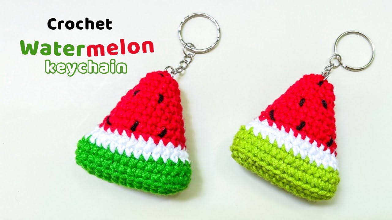 🍉Вязаный крючком брелок🍉 Брелок-амигуруми в виде арбуза | Пошаговое руководство