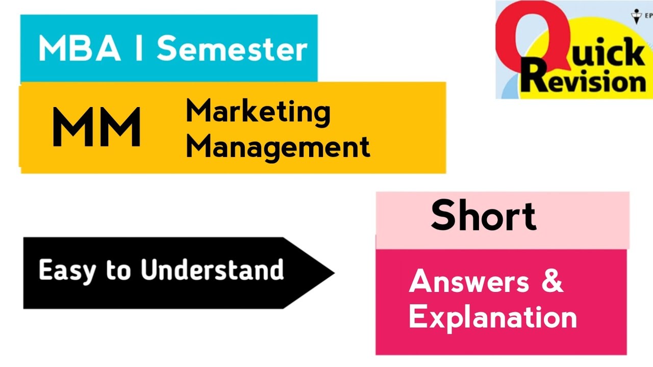Marketing Management Important Short Questions Answers Quick Revision 2025 MBA I 1st Sem AFM OU PU
