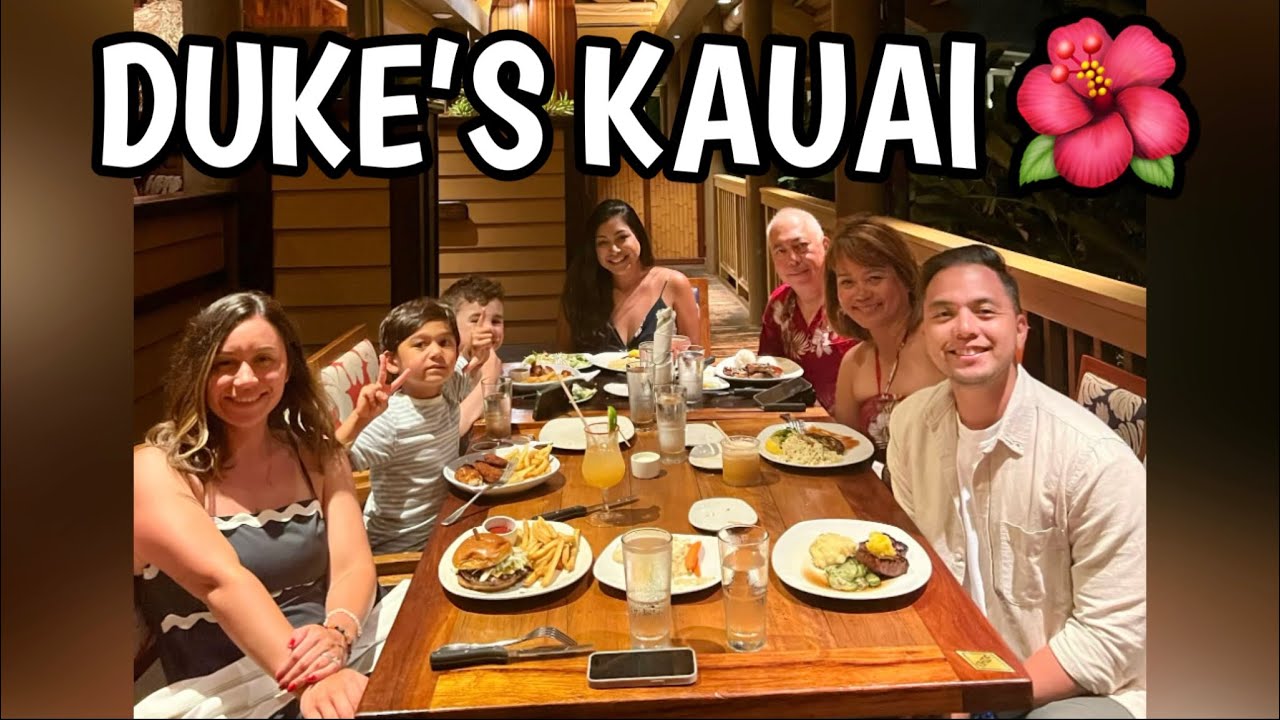 Family Dinner At Duke’s Kauai 