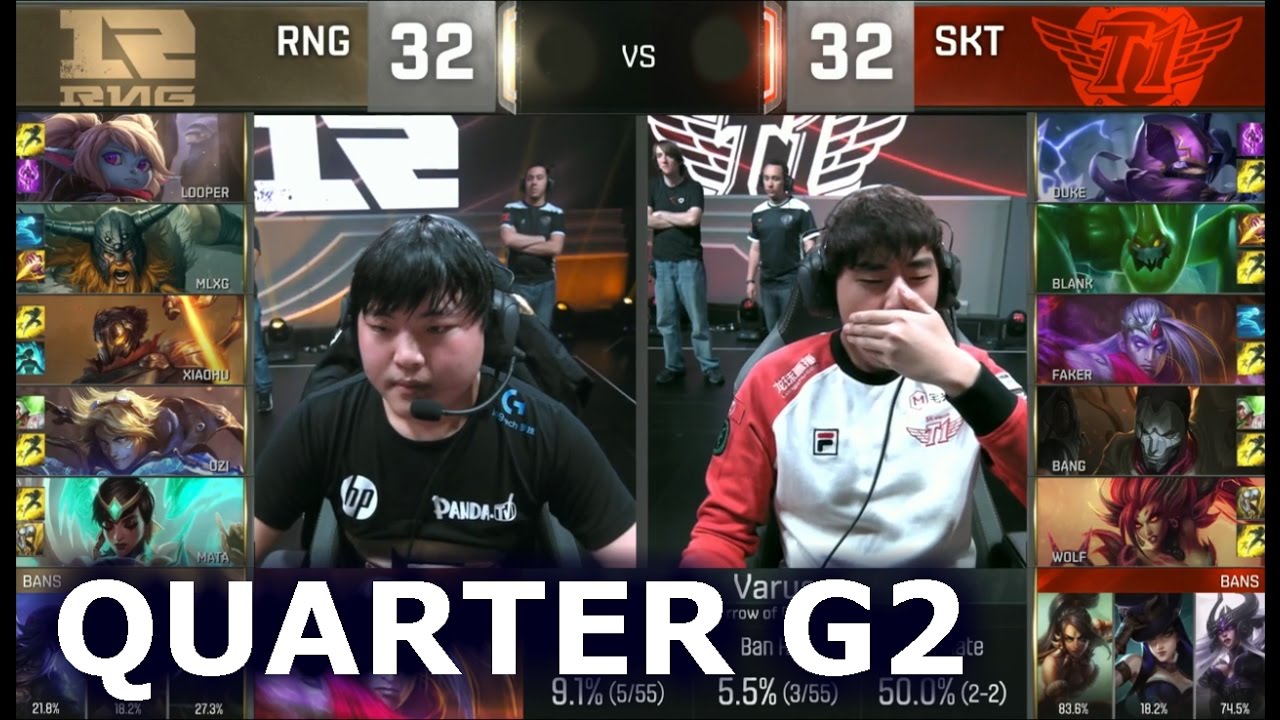 SKT vs RNG - Game 2 Quarter Finals Worlds 2016 | LoL S6 World Championship SK Telecom T1 vs RNG G2