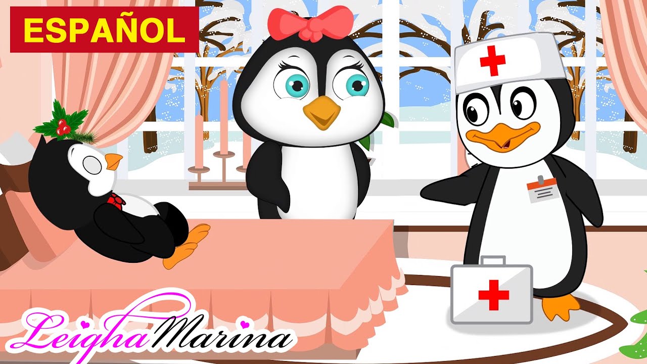 5 Pingüinos Patinan en la Nieve - Canciones Infantiles - Leigha Marina en Español